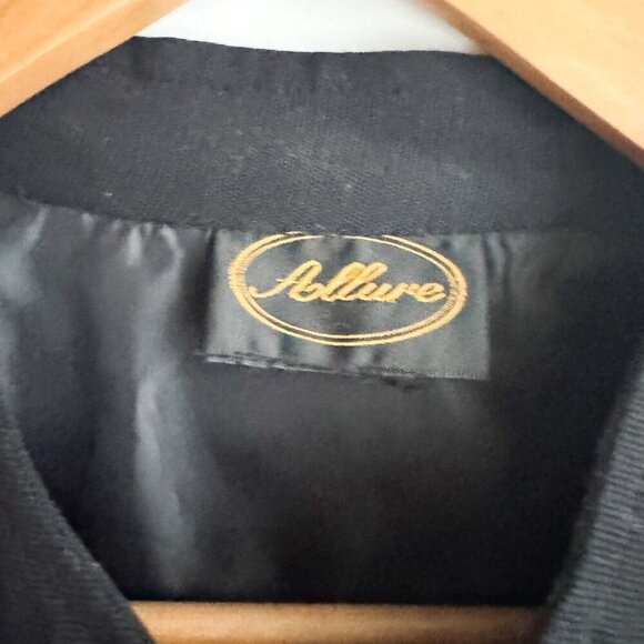 Vintage Allure Black Gold Butterly Print embroidered Blazer Jacket XL - Picture 5 of 9